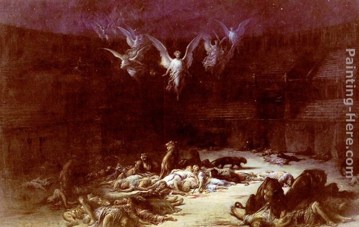 The Christian Martyrs painting - Gustave Dore The Christian Martyrs art painting